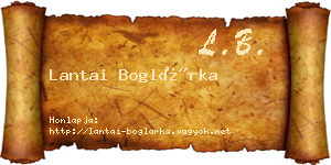 Lantai Boglárka névjegykártya